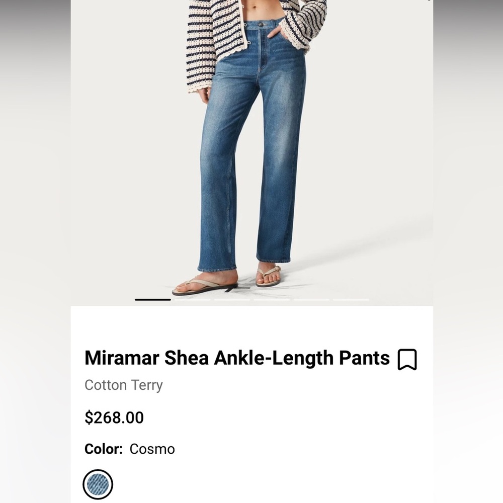 rag & bone Miramar Shea Ankle-Length Jeans in Cosmo Blue Size 28